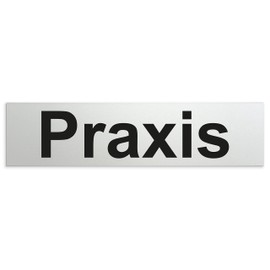 Kinekt3d Leitsysteme Sign, door sign, 160 x 40 x 1.5 mm, anodised aluminium, surface in polished stainless steel look, 100% made in Germany (practice)