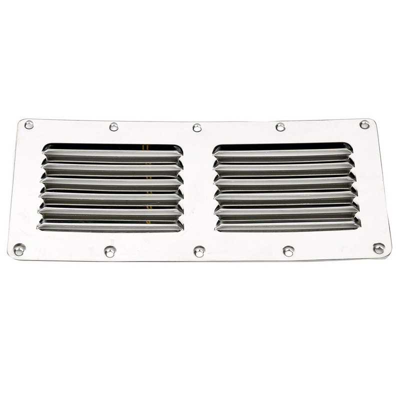 Amarine Made Stainless Steel Stamped Louvered Vent - Rectangular-4-1/2 X