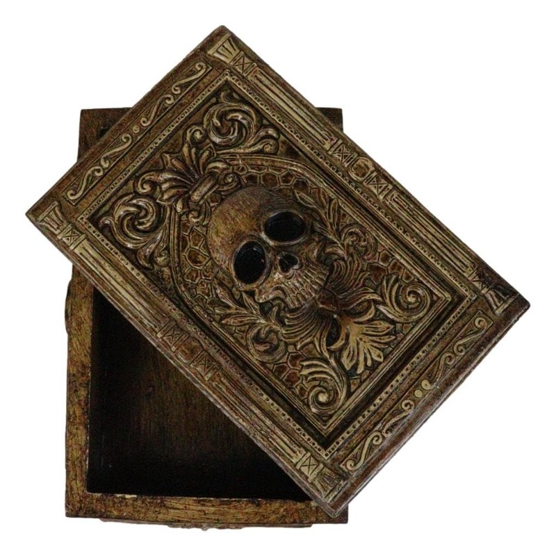 Ebros Gift Rustic Bronzed Tooled Floral Mayan Aztec Skull Wicca