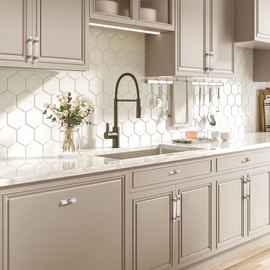 BonKuDoo Glass Crystal Drawer Pulls 5 Inch, Champagne Bronze Cabinet Pulls Brass Cabinet Handles（128mm,5 Pack）