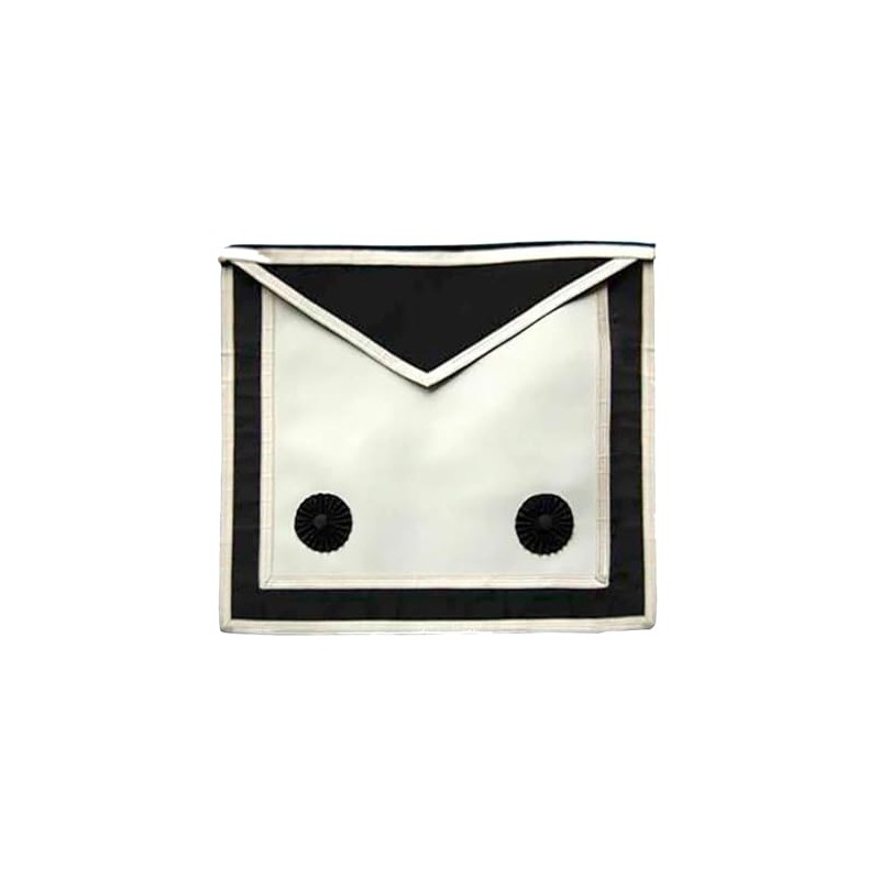 FELLOW CRAFT MALTA REGULATION APRON - WHITE & BLACK (Imitation)