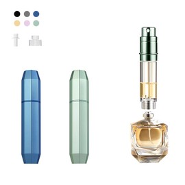 DIOHIO 5ml Perfume Atomizer Travel Refillable,Mini Cologne Dispenser, Bottom-Filling Fragrances Perfumes Bottle,Portable Sprayer Pocket Size for Women Men Cruise Car Trip Gift (Green-Blue)