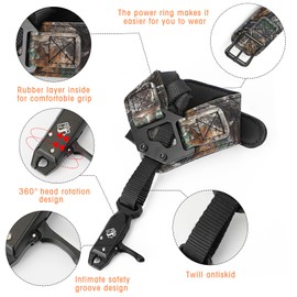 LWANO Archery Compound Bow Release Aids Trigger 360° Adjustable Wristband Release Aids for Adults Youth Kids Hunting Shooting Accessories S3, Camouflage