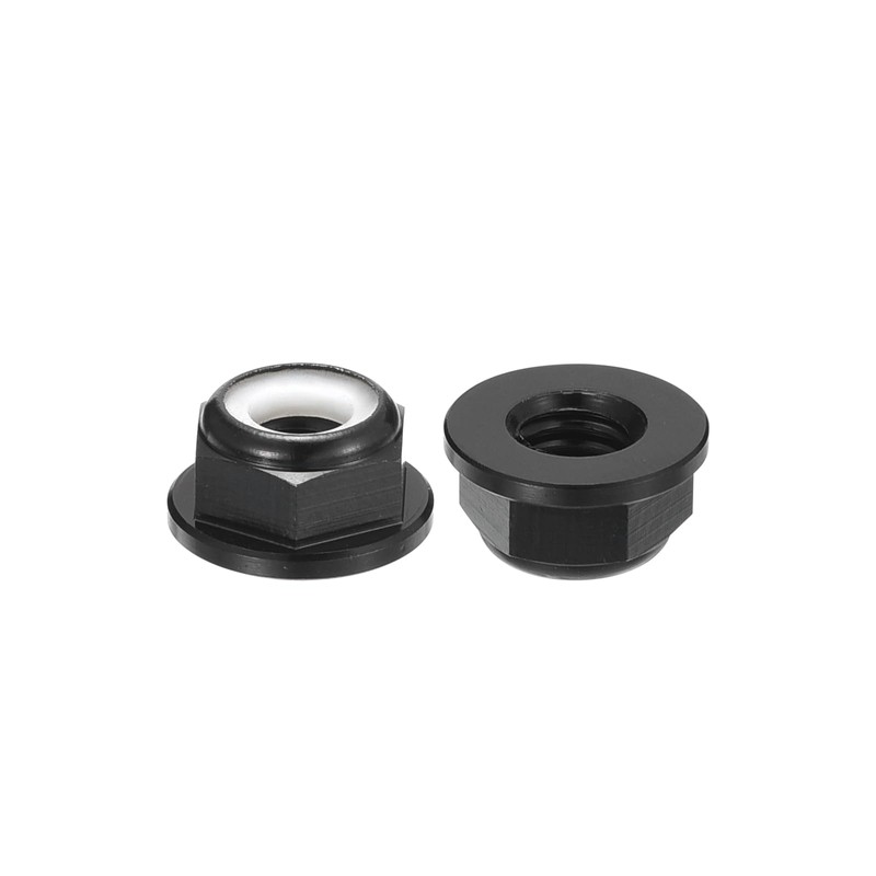 sourcing map M6x1mm Flange Nylon Insert Lock Nuts, 20Pcs Aluminum