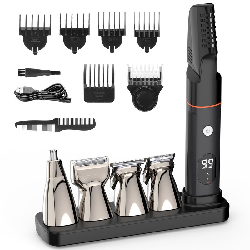Beedove Men's Body Shaver, Vio Shaver, 5 Heads & 2
