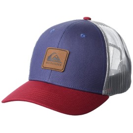 Quiksilver Men's Easy Does It Snap Back Trucker Hat, Navy/RED, One Size