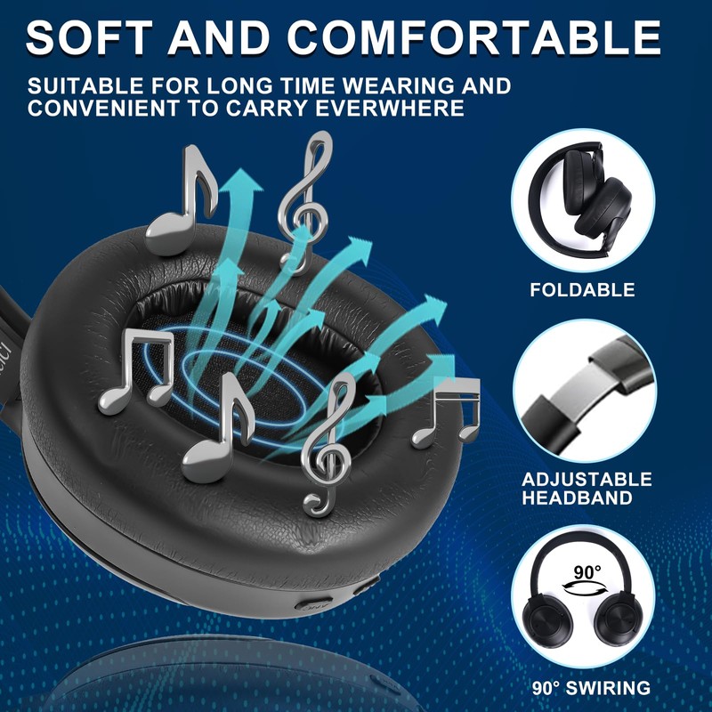 Ulacici Hybrid Active Noise Cancelling Headphones,Wireless Bluetooth Headphones, Foldable Headphones