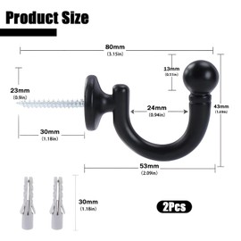 2-Pack Durable Aluminum Curtain Tie Back Hooks for Versatile Home Organization and Stylish Décor
