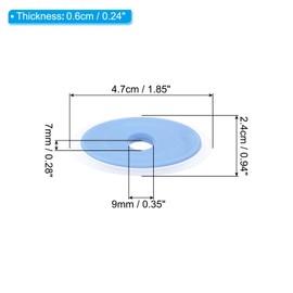 PATIKIL 4.7x2.4cm Erasable Pen Eraser, 30 Pack Oval Hollow Eraser for Art Office Classroom Blue