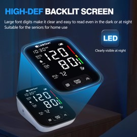 LinkSun A221-2 Blood Pressure Monitor for Home Use with Extra Large Cuff, Automatic Digital Upper Arm Blood Pressure Machine with Large LCD Screen, Christmas Gifts for Mom Dad Seniors