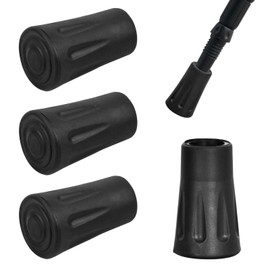 Pack of 4 rubber buffers for hiking poles, 2 pairs of walking sticks, rubber tips, Nordic walking poles, rubber tips for hiking poles, replacement rubber buffer, crutch capsule, non-slip, 12 mm