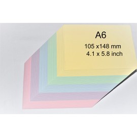 Blank Flash Cards 250 pack, A6 105 x 148 mm Assorted Pastel Colours, Perfect study tool Index Revision