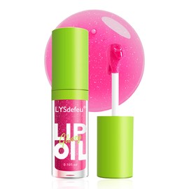 Lip Oil Lip Glaze-1Pcs Fat Lip Oil Drip,Big Brush Head Hydrating Lip Glow Oil,Shiny Transparent Lip Gloss Plumping,Long Lasting Non-sticky Clear Pink Red Glow Reviver Lip Care Oil Makeup Gift-03#