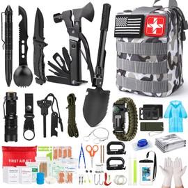 Survival Kits,222 PCS Emergency Survival Gear First Aid Kits with Molle System Compatible Bag Outdoor Camping Gear Emergency Kits for Hunting,Hiking,Fishing, Gifts for Men Women