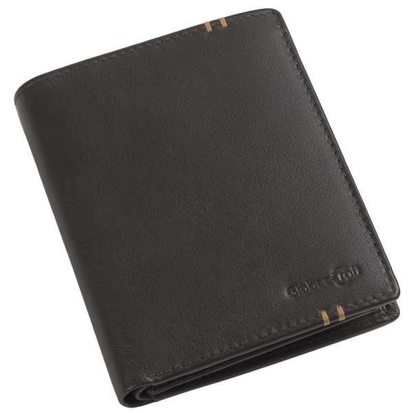 GlobeeCraft Men's Genuine Leather Brown Wallet with Seven Card Slots,