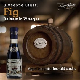Giusti Fig Balsamic Vinegar-Based Condiment from Modena Italy – Premium Italian Aceto Balsamico di Modena with Natural Fig Infusion for Salads, Marinades & Drizzling – 3.38 fl oz (100 ml) - Pack of 1