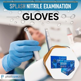 100 Nitrile Exam Gloves 3.5 Mil - Latex & Powder Free, Disposable Non-Sterile Protective Gloves By PlastCare