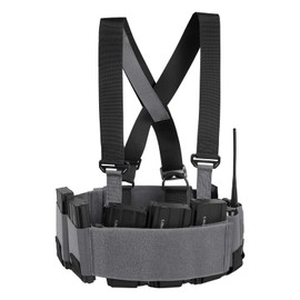 CASONMMAX Low-Vis Tactical Chest Fixation Device,Lightweight Elastic Rig Cummerbund Combat Gears. (Wolf Grey)