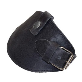 Hide & Drink, Motorcycle Boot Protector with Buckle Closure, Protects Shoe from Shifter, Biker Gear, Shoe Cover, Rustic Guard, Full Grain Leather, Handmade, Charcoal Black