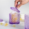 Sizikato Diamond Faceted Glass Candy Jar with Lid, 10oz Purple