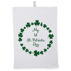 Hippowarehouse My 1st St. Patricks Day Tea Towel Eco Printed Dish Cloth Kitchen accessory 50cmx70cm 100% Cotton