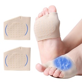 Ruayia Bunion Pads Forefoot, Reusable Forefoot Pads, Fabric Forefoot Pads, Non-Slip Feetly Soles Ball of the Foot Metatarsal Cushion, High Heels Insoles Pads - Skin Colour - L