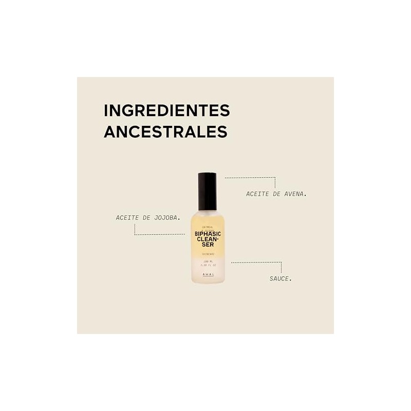 AHAL Desmaquillante Bifásico Avena y Jojoba Agua Micelar 100 ml