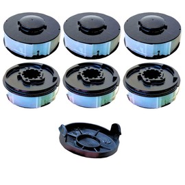 6 Spools + 1 Spool Lid for Lawn Trimmer Compatible / Replacement for Aldi King Top Craft Einhell