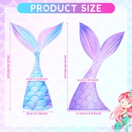 Yaomiao 24 Pack Mermaid Utensil Cutlery Holders Mermaid Tail Shape Pouch Bags Felt Silverware Holder Bag Silverware Organizer Utensil Sleeve for Knife Forks for Mermaid Birthday Party Supplies