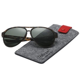 PolarSpex Classic Unisex Polarized Ultra Lightweight Flexible Aviator Sunglasses, Matte Tortoise | Polarized Olive, Large