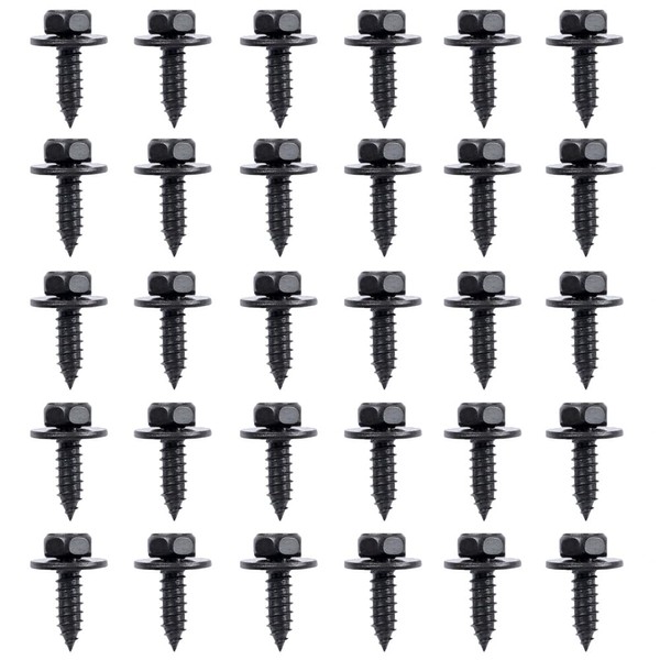 30pcs Car Hex Head Screws with Washers Hex Screws for