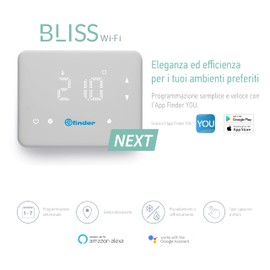 finder Digital Chronothermostat Type 1C9190030W07 - Series 1C Finder, Superficie Bianca Opaca