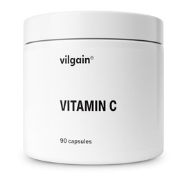 Vilgain Vitamin C, 500 mg Antioxidant, Strengthen Immune System, Collagen Formation, Reduce Fatigue, Health Supplement, Daily Support, Natural, 90 Vegan Capsules