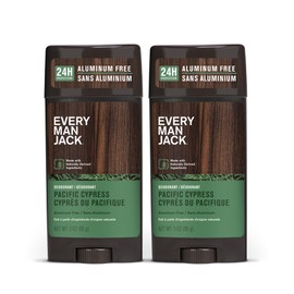 Every Man Jack Pacific Cypress Men’s Deodorant - Stay Fresh with Aluminum Free Deodorant For all Skin Types - Odor Crushing, Long Lasting, with Naturally Derived Ingredients - 3oz