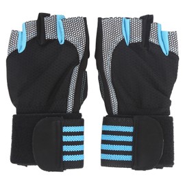 Half Finger Adjustable Cycling ShockAbsorbing Gloves AntiSlip Bicycle Gloves Blue(Blue )
