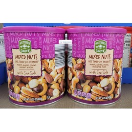 Southern Grove Mixed Nuts Less Than 50% Peanuts with Sea Salt 14.75oz 418g (Two Cans)