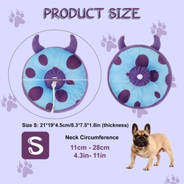 Little Lawrence Adjustable cat Cone Collar Soft to Stop Licking After Surgery for Kitten, Alternative to Cone of Shame cat, Donut Cone for Cats, pet Elizabethan Collar (Monster, Small)