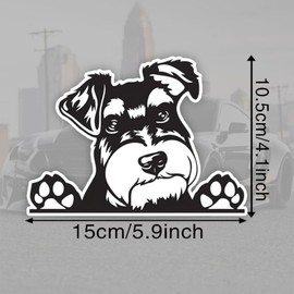 DK339 Cute Miniature Schnauzer Stickers 15 x 11 cm Hide Scratch Stickers for RV Laptop Rear Wind Protection Gift for Dog Lovers Pack of 2