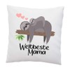 Cushion with Saying “Weltbeste Mama” – Sloth – Decorative Cushion