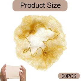 20 Pcs Hair Nets for Buns, Ballet Hair Net for Girls, Elastic Edge Mesh Bun Holder for Women, Nurse, Girls, Ballet Dancer, Hairnets for Bun(Golden, M)