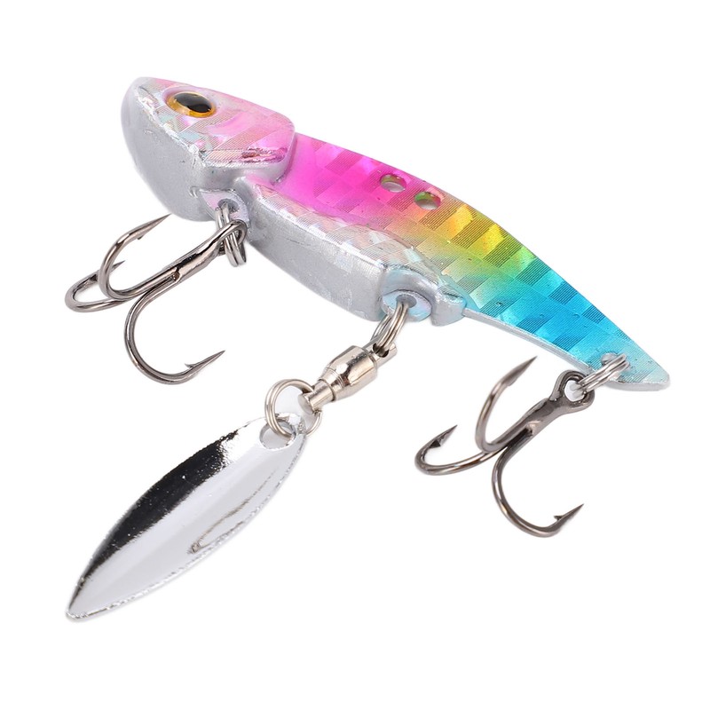 6pcs 5cm Metal Artificial Vib Fishing Lure Streamlined Design 3D