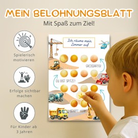 MINITALES Children's Reward Board - Reward System with 10 Sheets & Stickers for Potty Training, Routine & Tasks | Task Board & Routine Planner Children from 3, 4, 6 Years