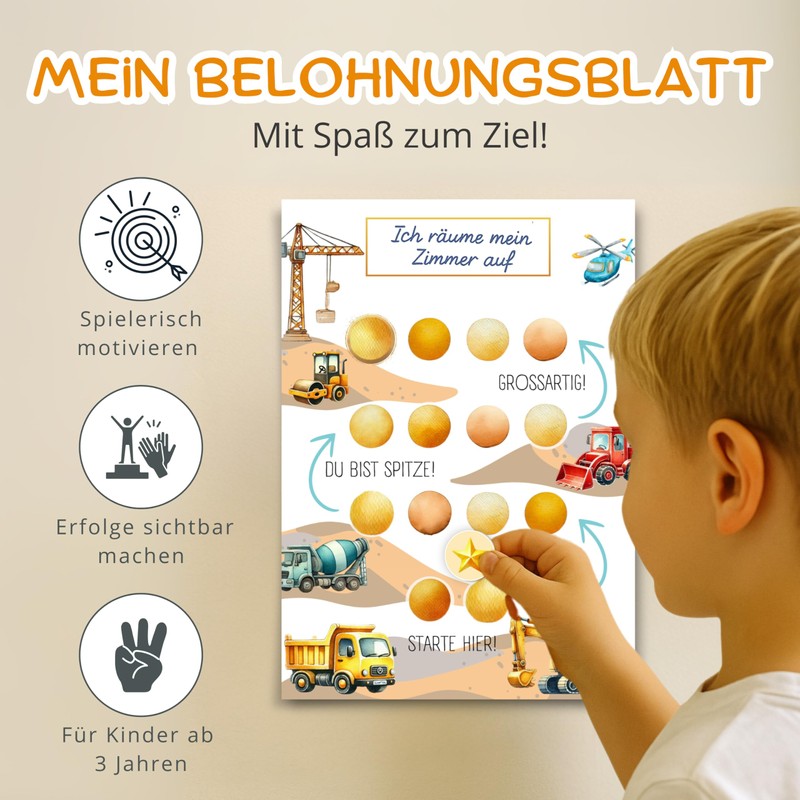 MINITALES Children's Reward Board - Reward System with 10 Sheets