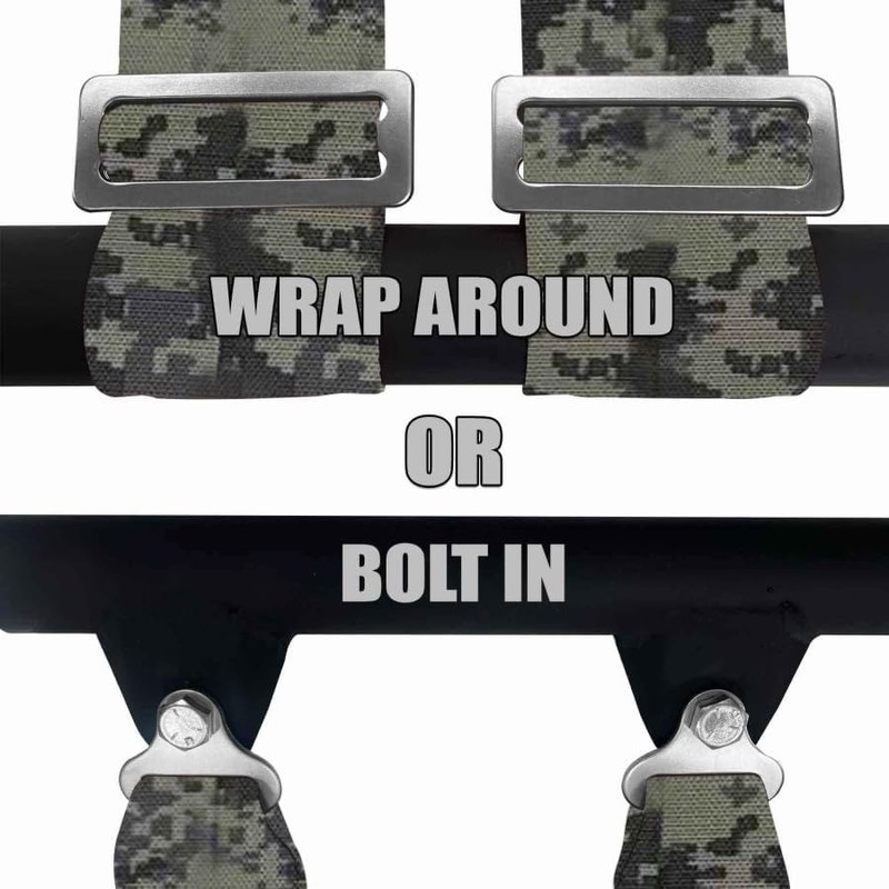 Black 4 point harness for bucket seat with quick latch