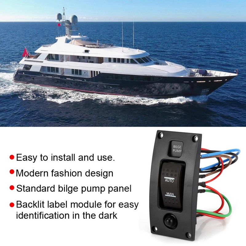 ON off ON Deluxe LED Rocker Bilge Pump Switch Panel