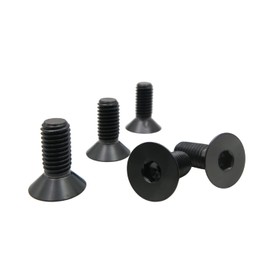 RISON Titanium Bolts M4 x 0.7 x 15 mm Hexagon Socket Countersunk Screws GR5 Flat Head Bolts Black Titanium Countersunk Bolts TC4 Titanium Allen Key Bolts for Bicycle MTB Pack of 5