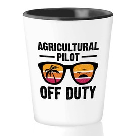 Pilot Shot Glass 1.5oz - Agricultural Pilot Off Duty - AG Crop Dusters Aerial Applicators Farming Industry Cargo Market Feed Planting