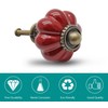 Seimneire 4pcs Rust Red Pumpkin Knobs, Vintage Ceramic Cabinet Knobs,
