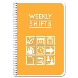 BookFactory Work Schedule Book/Weekly Employee Hourly Shift Schedule Planner/Hour/Hours/Vacation Log Book/Notebook - 120 Pages, 6" x 9", Wire-O (LOG-120-69CW-PP(Weekly-Shifts)-BX)