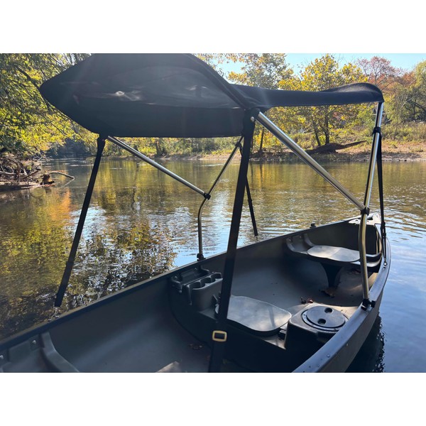 Cypress Rowe Outfitters Black Canoe/Kayak Sun Shade/Canopy Bimini Top -